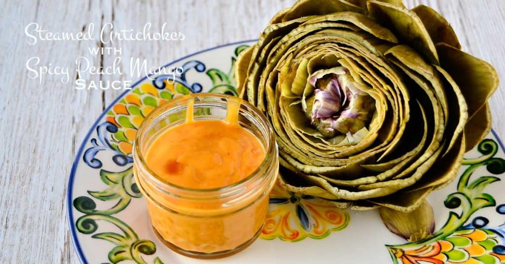 Entertaining this spring? Wow your guests with steamed artichokes and spicy peach mango sauce. It's not just a tasty pairing, it's a party pleaser too!