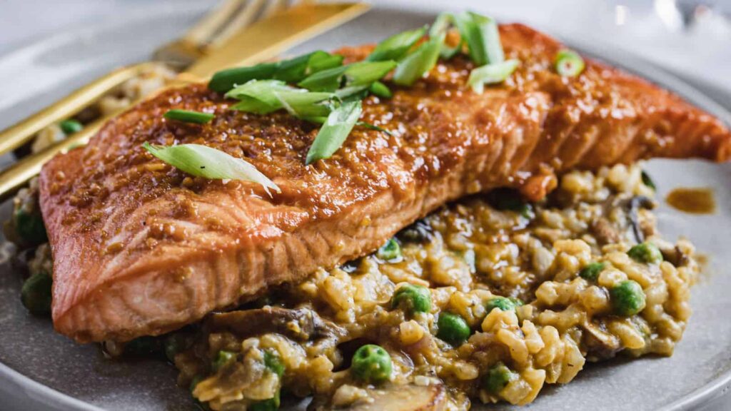 Teriyaki Glazed Salmon Risotto Recipe