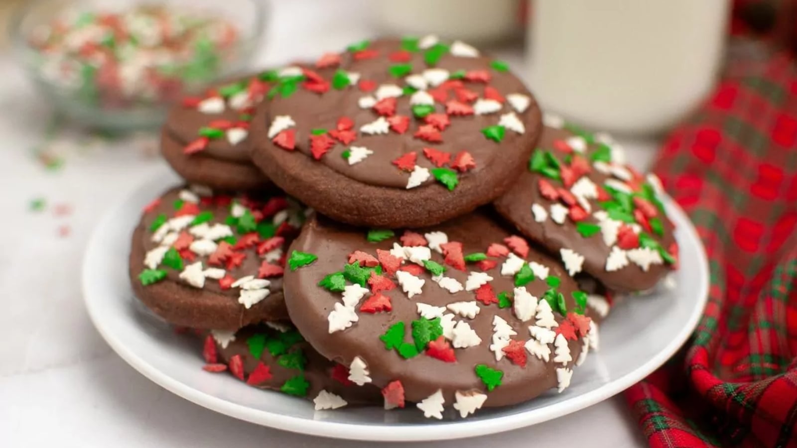 Slice-and-bake chocolate cookies rolled in sugar