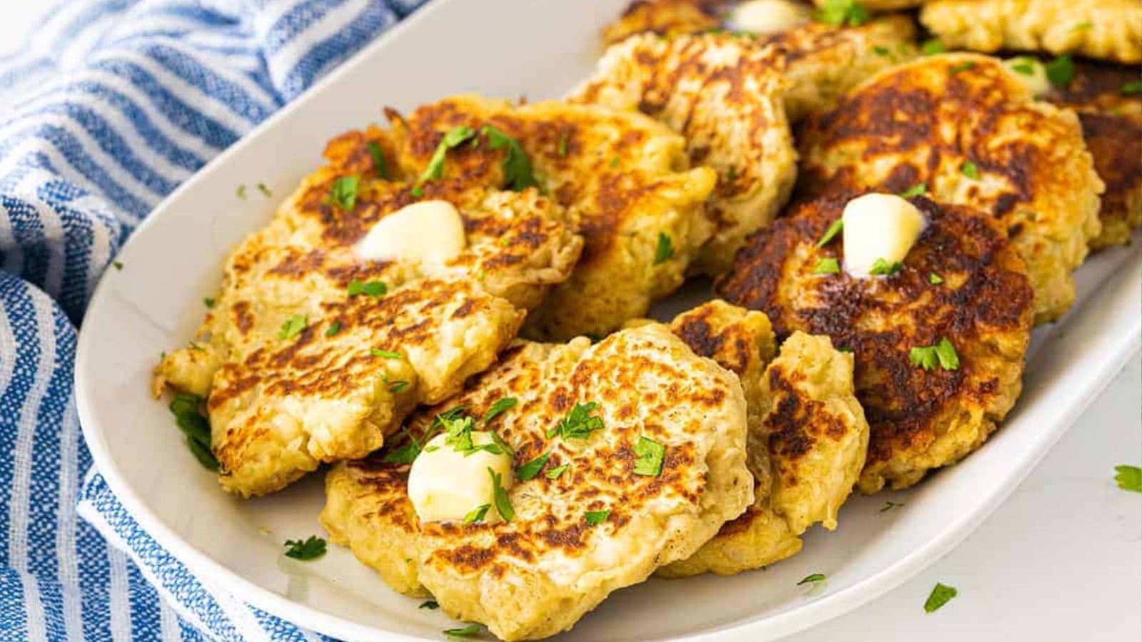 Irish boxty potato pancakes with crisp golden edges served on a plate.